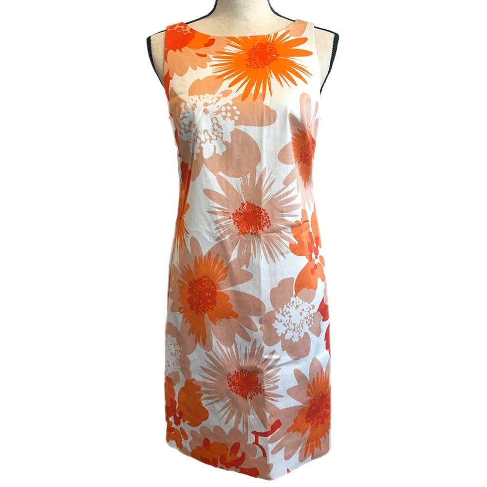 Trina Turk Orange Floral Sheath Dress